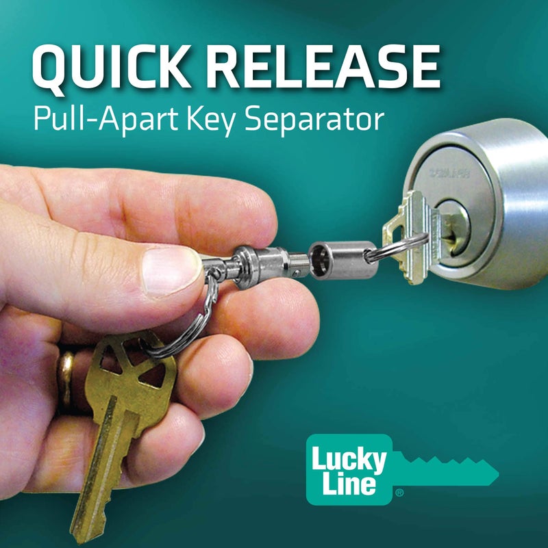 Lucky Line Quick Release, Pull-Apart Key Holder Separator, Pack of 5, Silver (70705) - Image 2